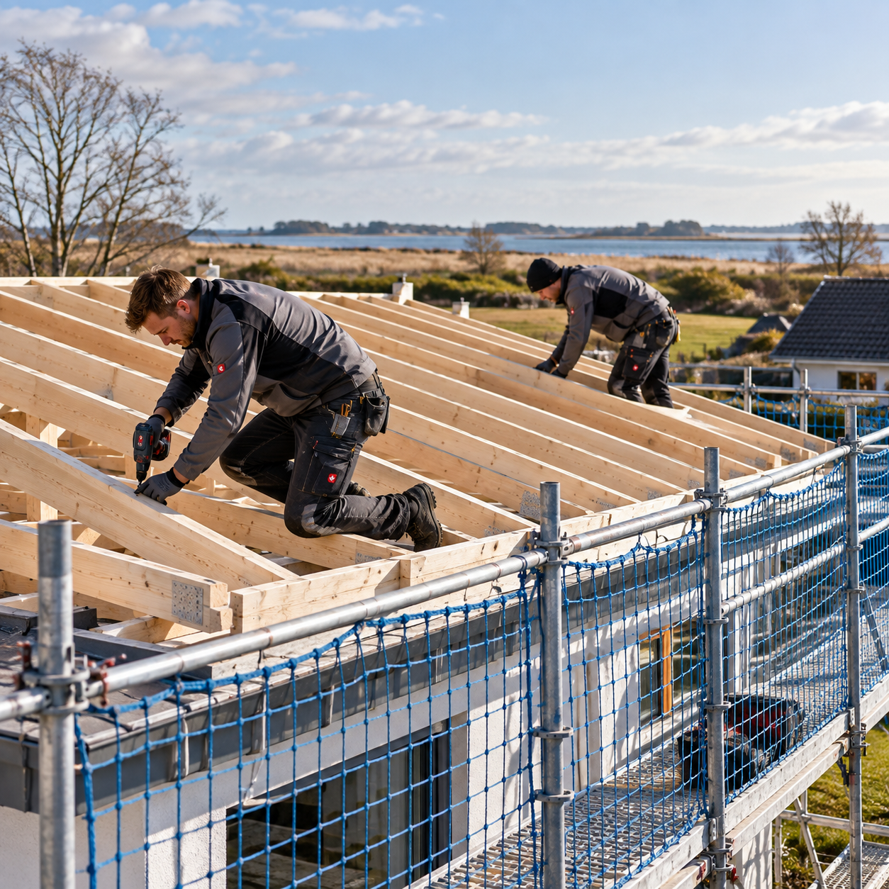 Dachstuhl aus Holz von Spille